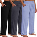 Plus Size Wide Leg Yoga Pants High Waist Sweatpants - 3 Pack Shoes