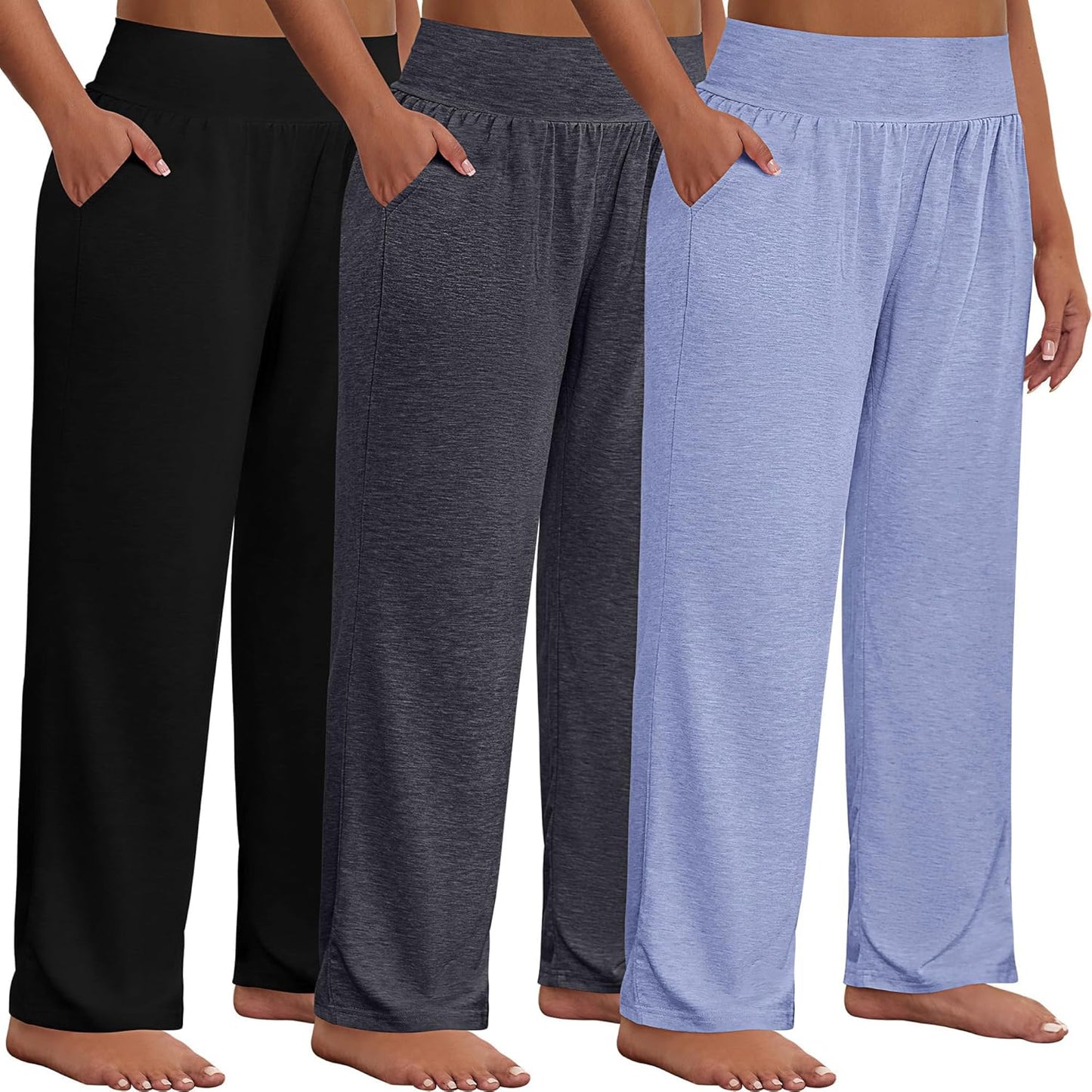 Neer Plus Size Wide Leg Yoga Pants with Pockets for Comfort