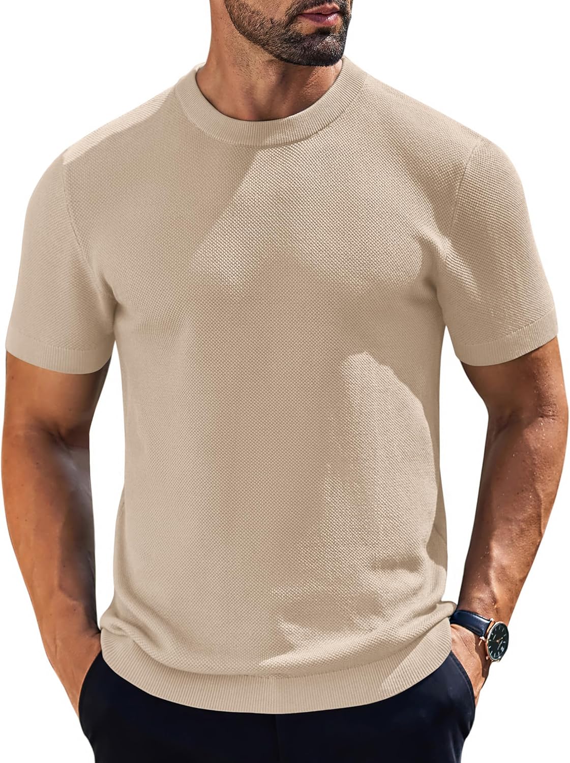 Stylish COOFANDY Men's Knit T-Shirts for Everyday Comfort