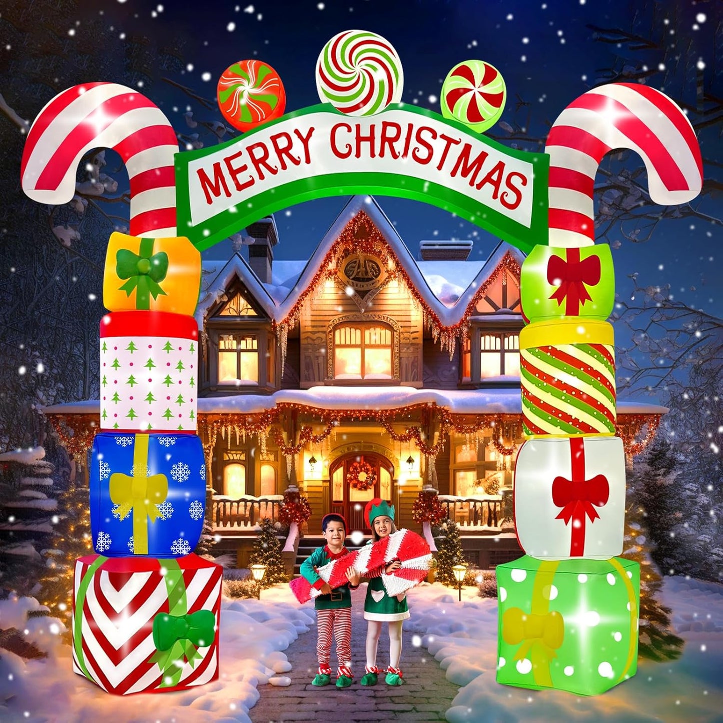 Kalolary 10FT Christmas Inflatable Archway for Festive Decor
