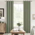 Sage Green Solid Blackout Curtains for Living Room and Bedroom Decor
