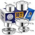 Legend Cookware 10-Piece Stainless Steel Pots and Pans Set