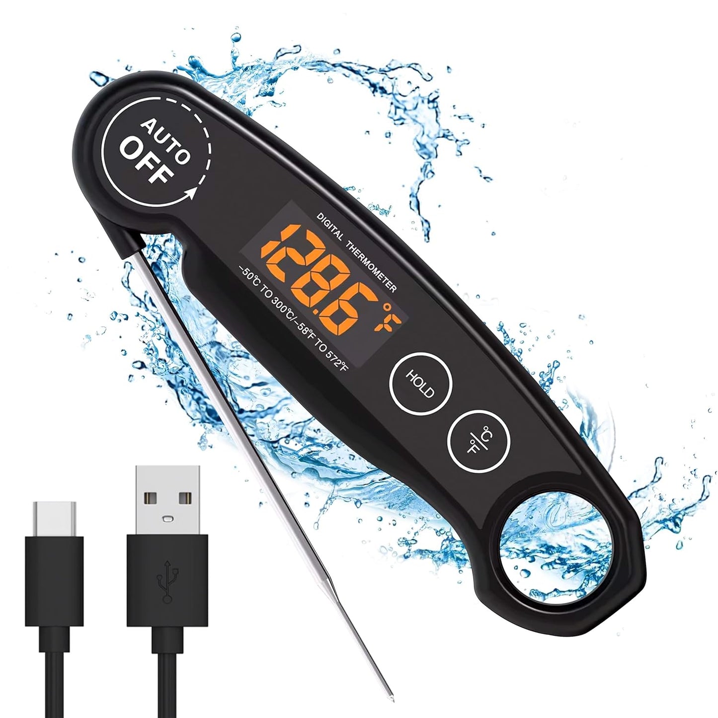 Instant Read Rechargeable Thermometer - Lightning Fast Readings