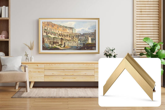 Frame My TV Deco TV Frames Alloy Scoop - Pale Gold Bezel