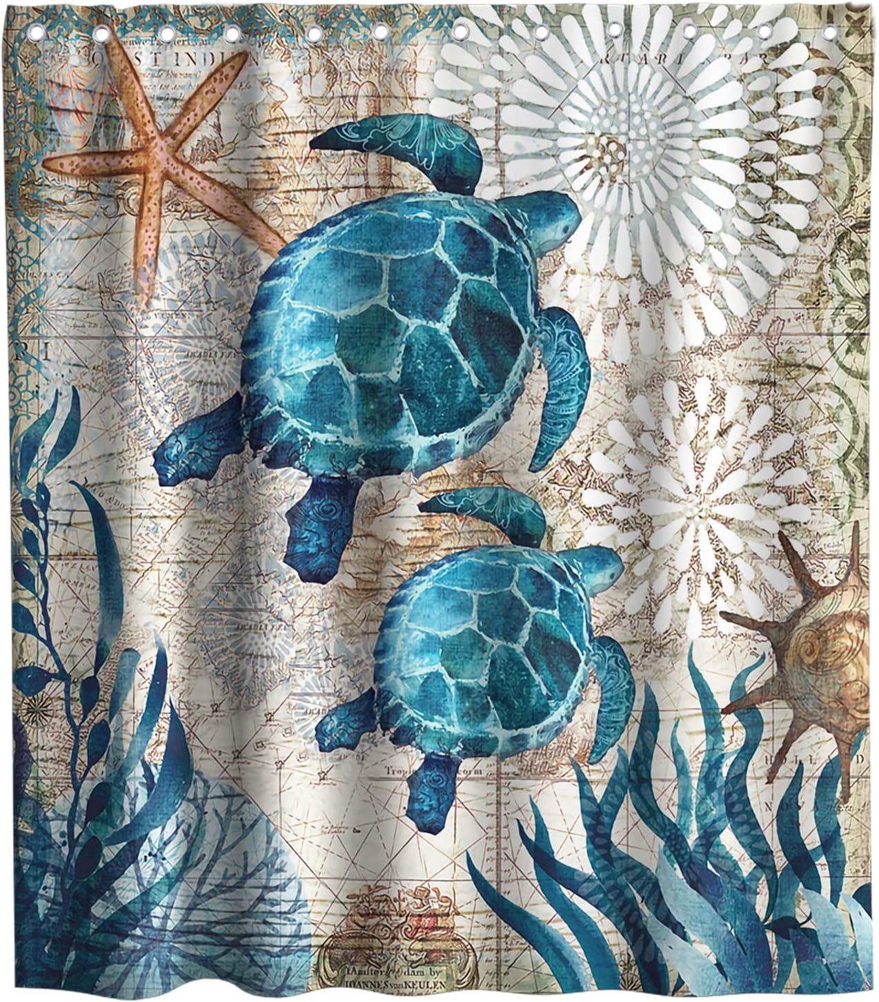 Seaside Serenity Shower Curtain Set - Teal Charm