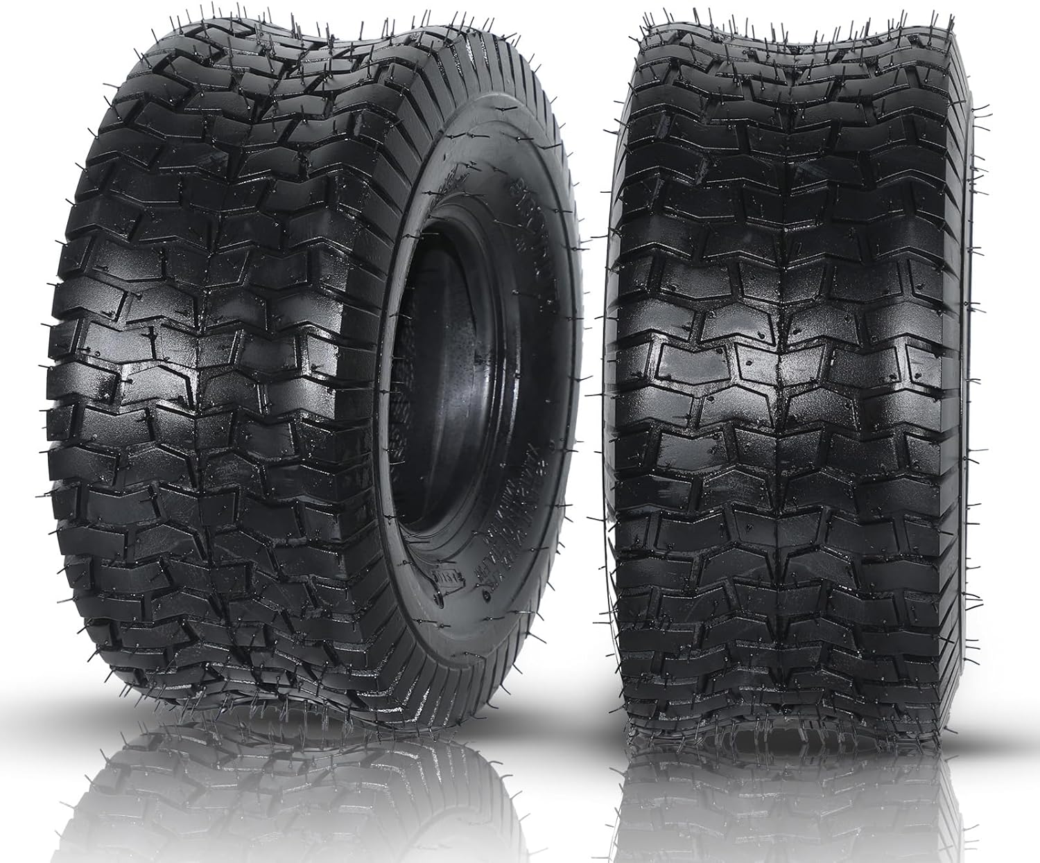 Set of 2 15x6.00-6 Tubeless Lawn Mower Turf Tires 2 Ply
