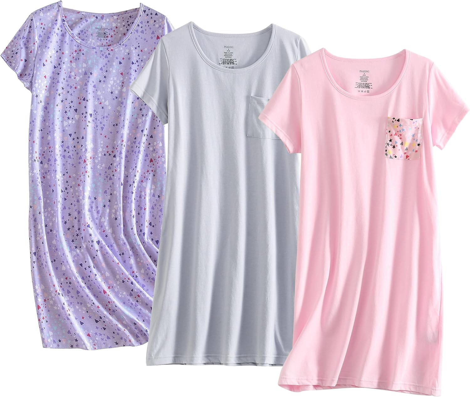 PNAEONG Women's Cotton Nightgown Sleepwear for Comfort