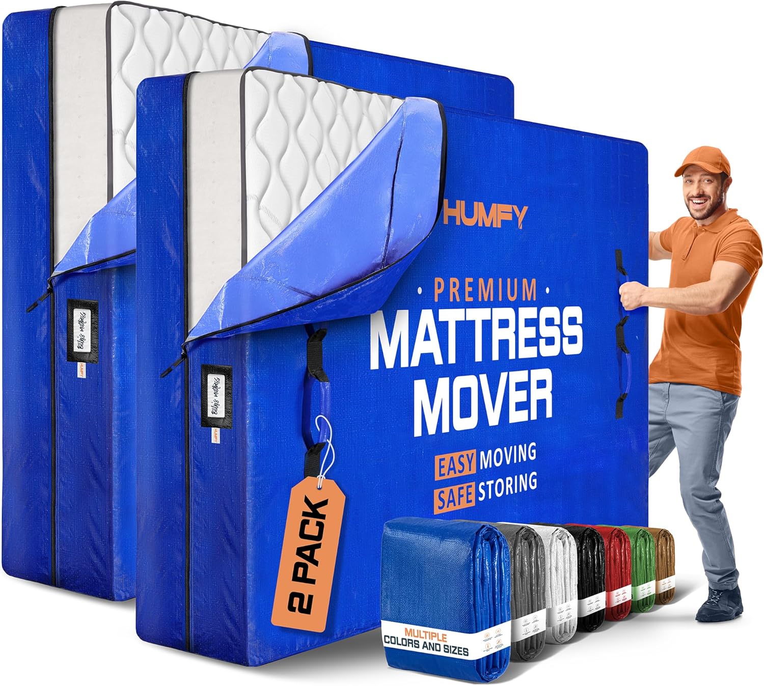 Mattress Bags For Moving With 8 Handles - King Size Storage