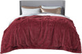 Bedsure GentleSoft Fluffy Burgundy Red Queen Blanket - Cozy