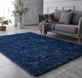 TABAYON Extra Large Shag Area Rug 9x12 ft Navy Blue - Ultra Soft Plush