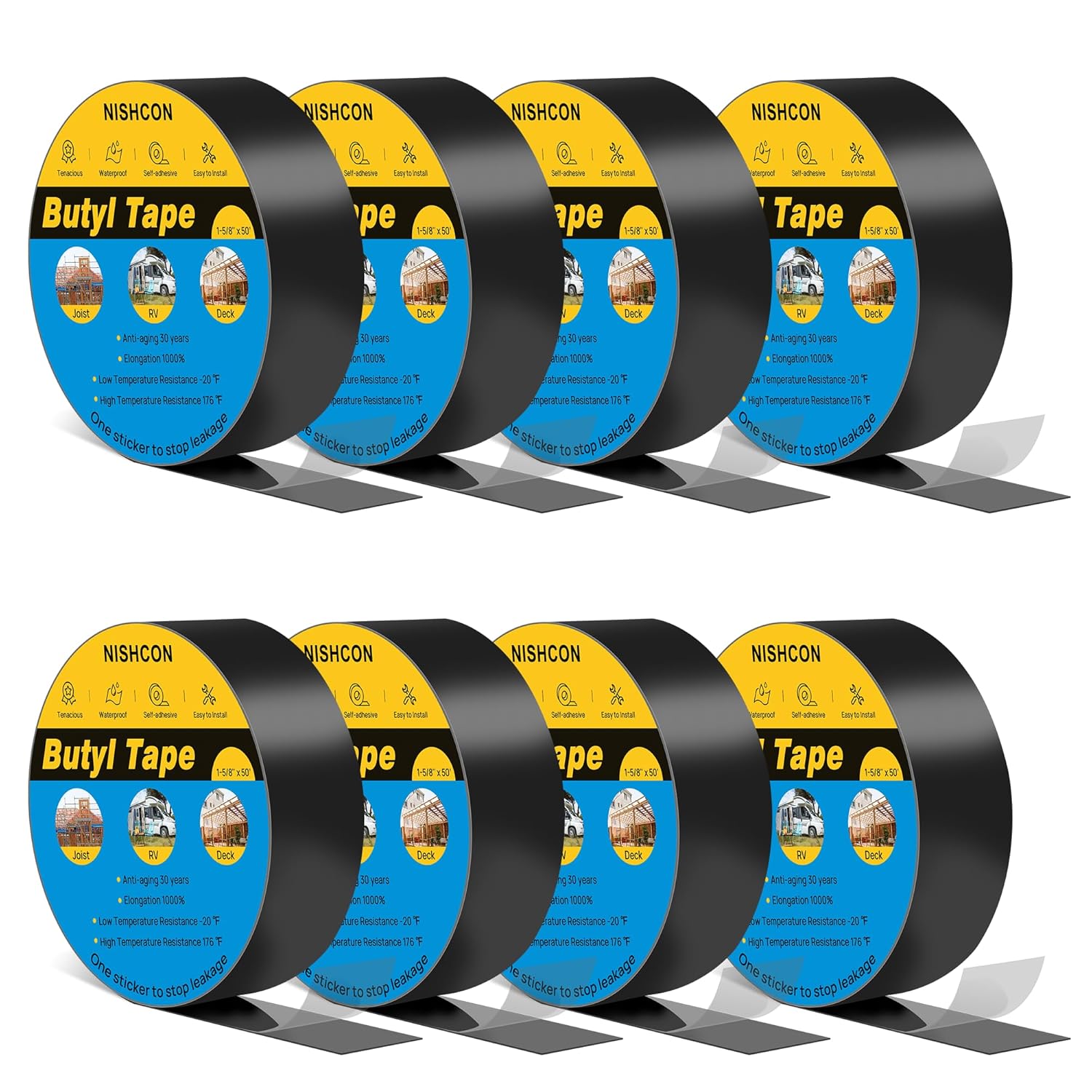 Butyl Sealant Tape 1 5/8in x 50ft for Waterproof Decking