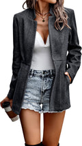 CCTOO Women's Open Front Blazer Coat - Versatile Office Trench