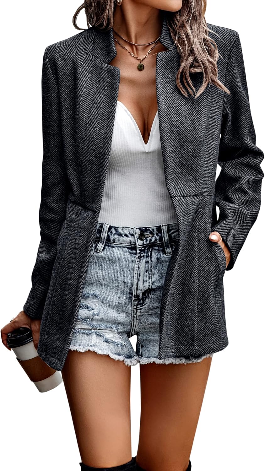 CCTOO Women's Casual Open Front Blazer for Stylish Work Wear