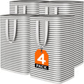 Collapsible Laundry Hamper 4 Pack - Large 80L Waterproof Baskets