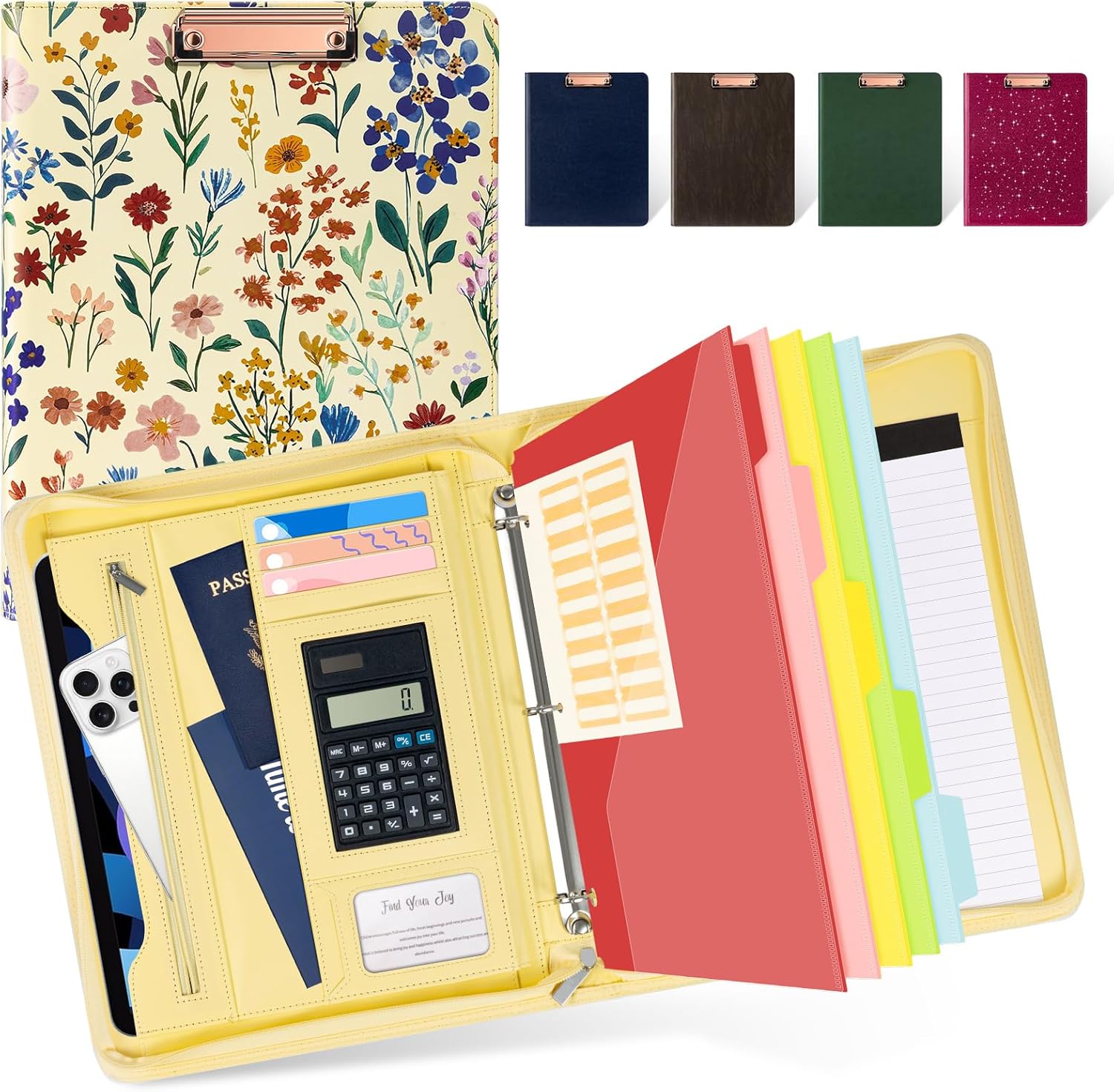Ospelelf Leather Clipboard Binder with Storage for Organization
