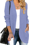 Womens Long Sleeve Open Front Cardigan - Cozy Draped Knit MEROKEETY