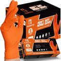 Orange Diamond Textured 8 Mil Nitrile Gloves by MEDPRAYER