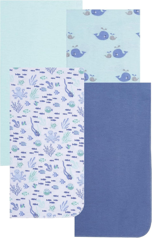 Ocean-Themed Soft Flannel Baby Blankets for Boys