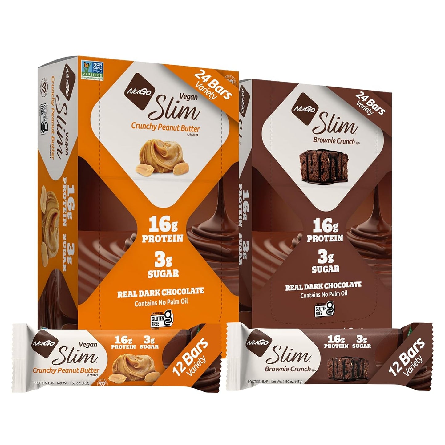 NuGo Slim Variety Pack: Crunchy Peanut Butter & Brownie