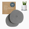 Dorai Stone Plant Pot Saucer 2-Pack - Fast Drying Indoor Trays