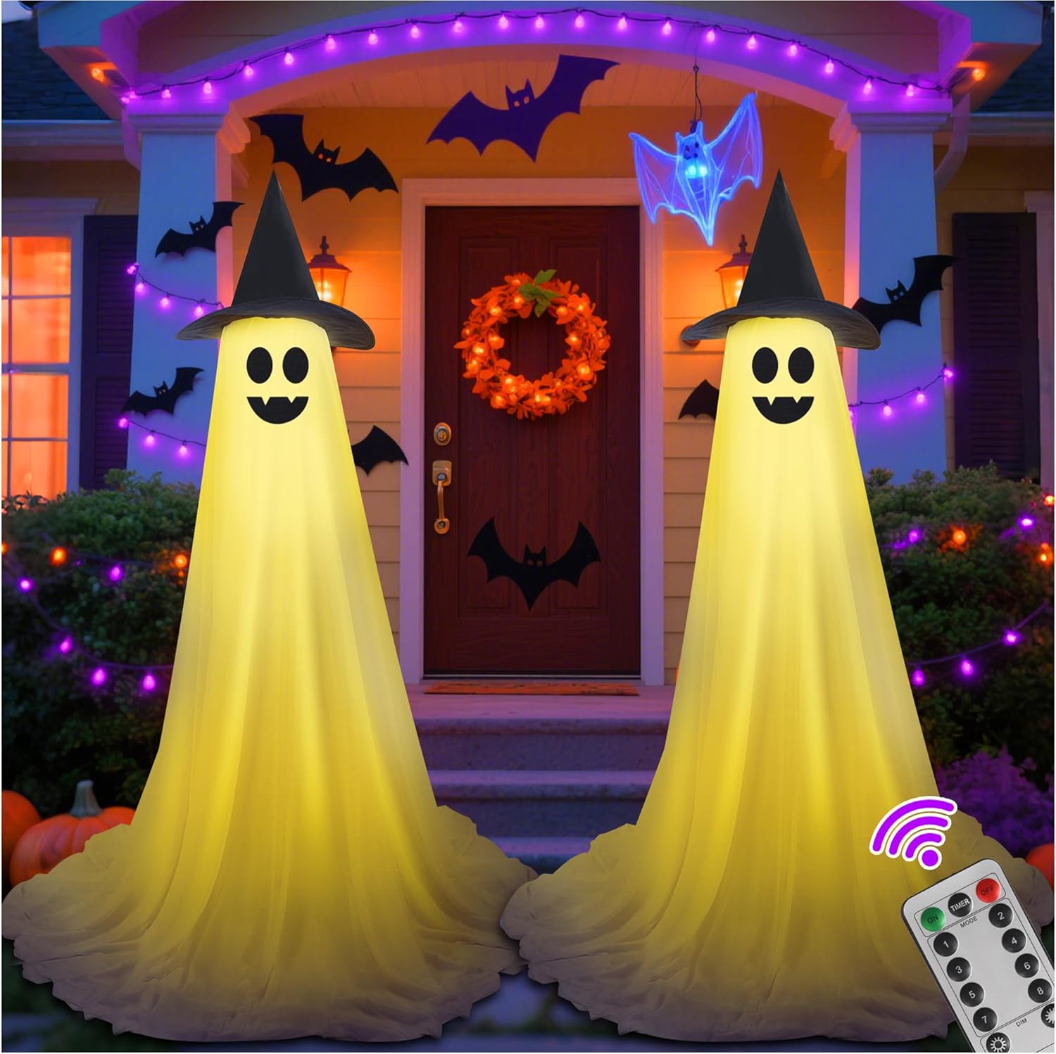 Halloween Decorations Outdoor Ghost Kit with LED Lights for Yards