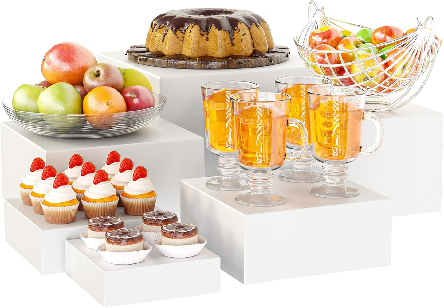 ihomecooker Buffet Risers Set for Elegant Food Display Events