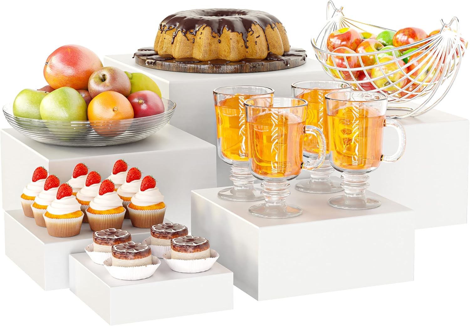 ihomecooker Buffet Risers Set for Elegant Food Display Events