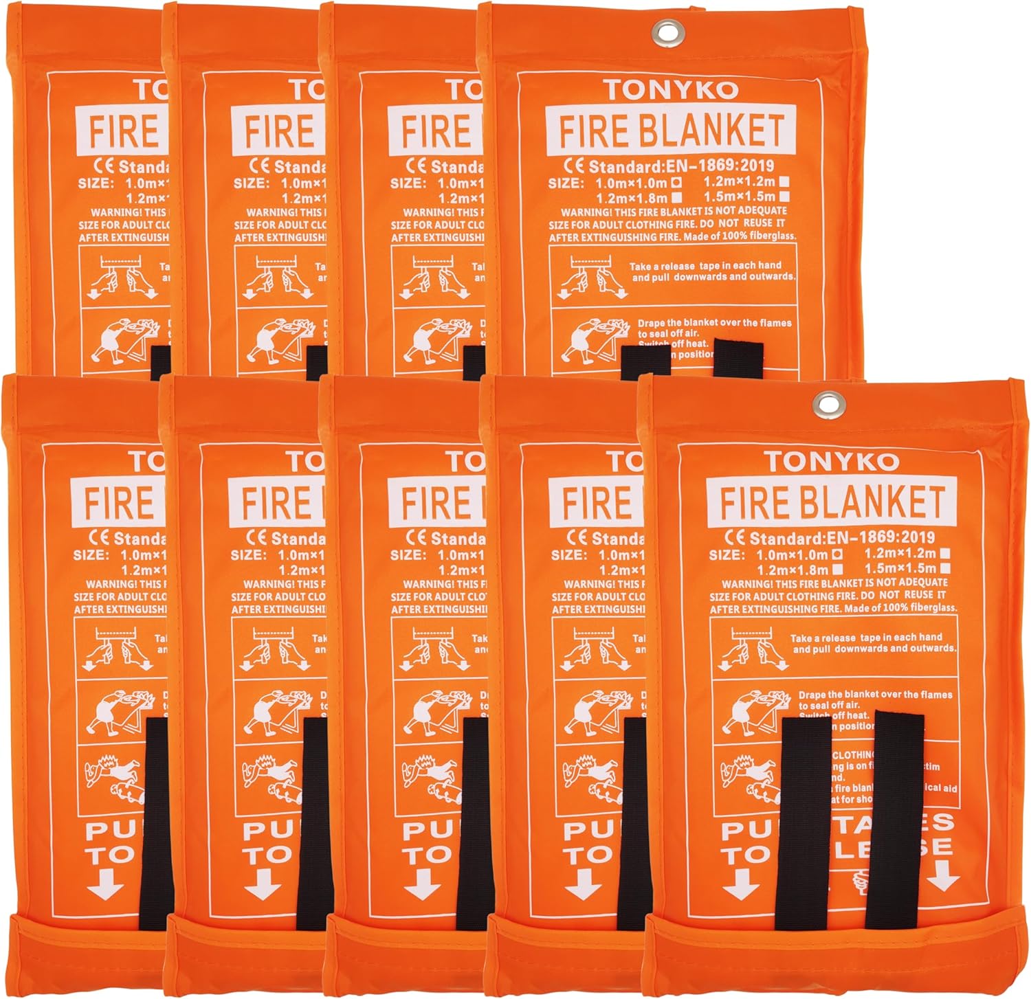 TONYKO Orange Fire Blanket - Fireproof Home Safety
