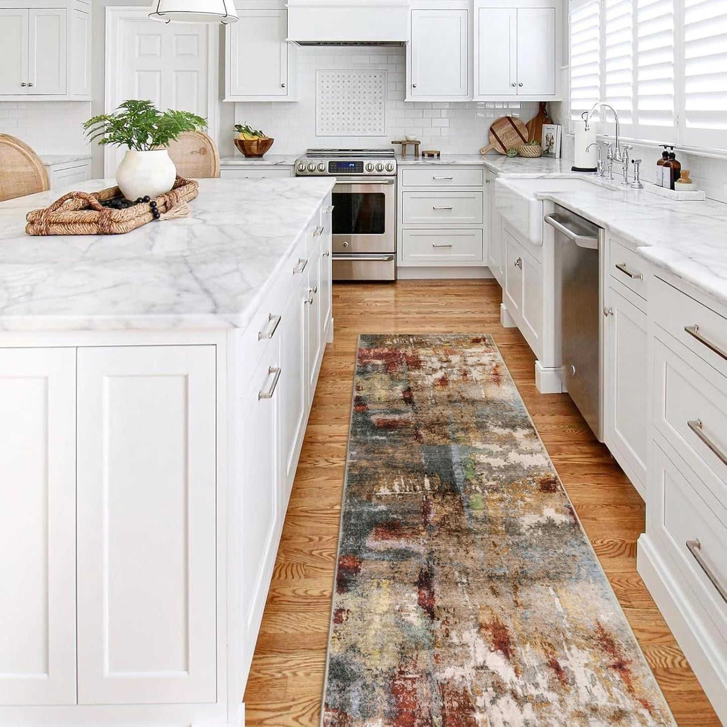 Lahome Modern Abstract Kitchen Runner Rugs for Home Decor