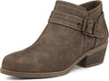 women's ankle boots low chunky stacked heel - comfortable booties