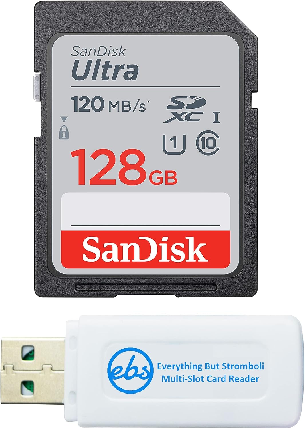 High Performance 128GB SDXC Card + Card Reader Bundle