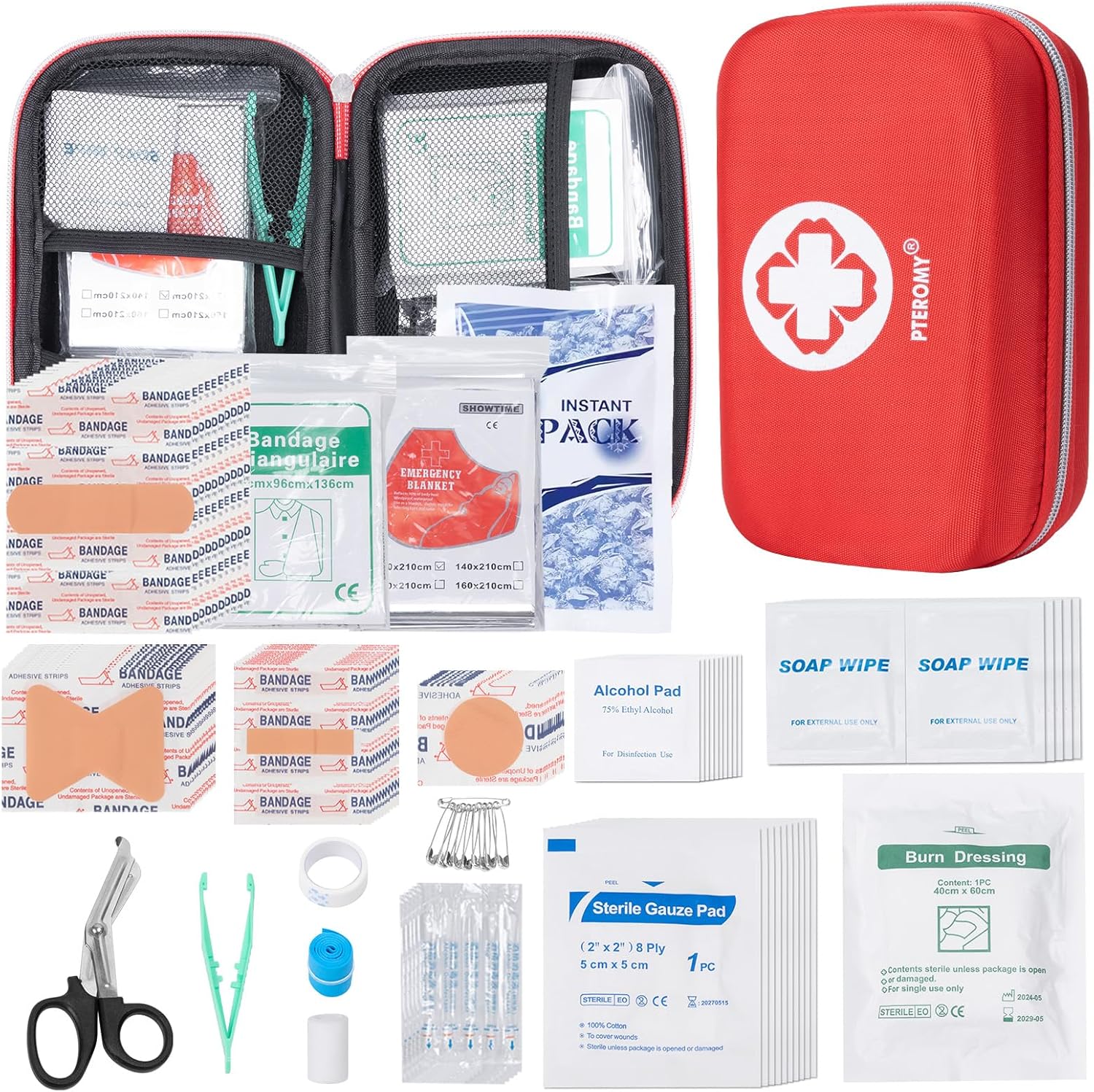 Compact 300 Pc First Aid Kit for Car, Travel & Outdoors