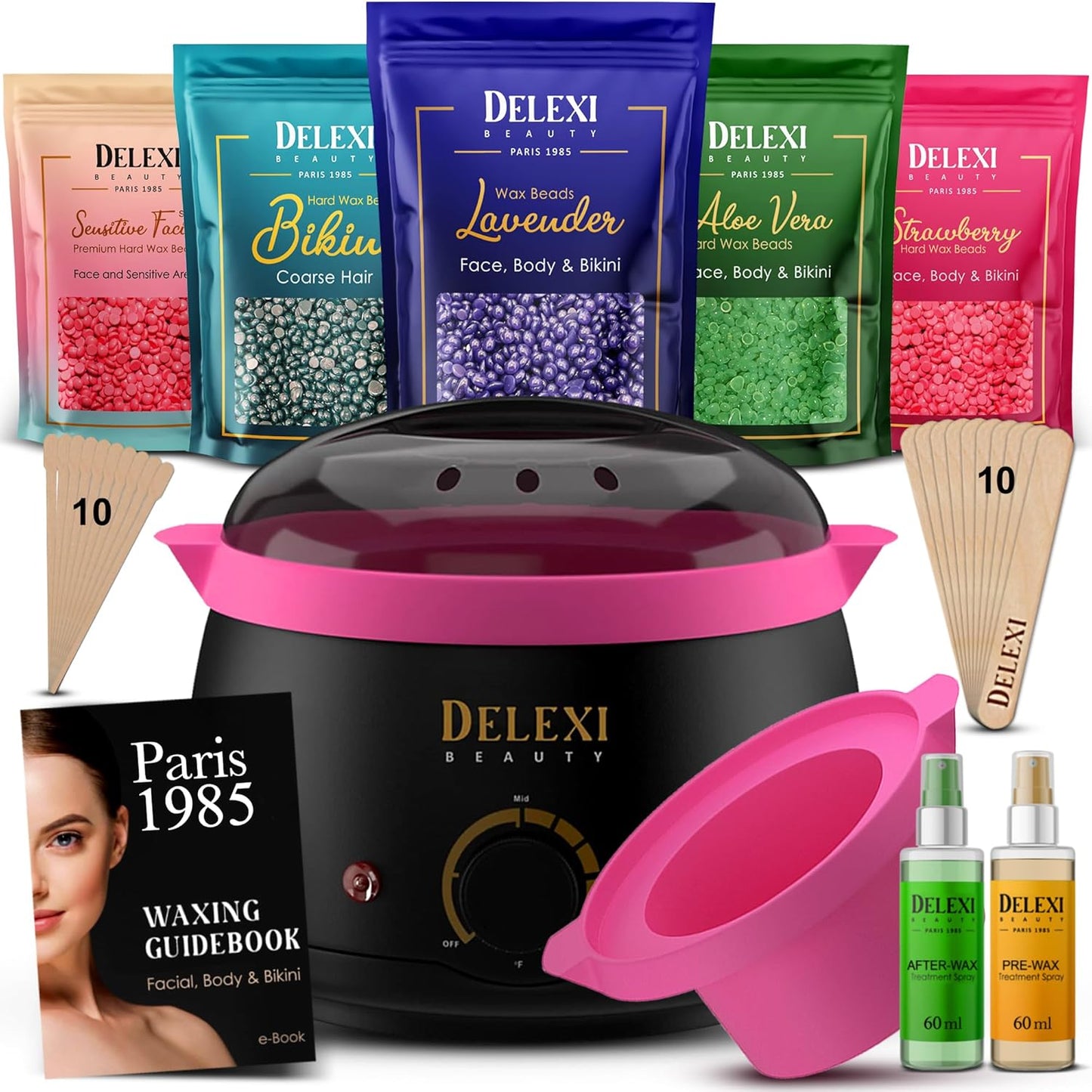 Premium Waxing Kit for Sensitive Skin - Painless Hard Wax Beads