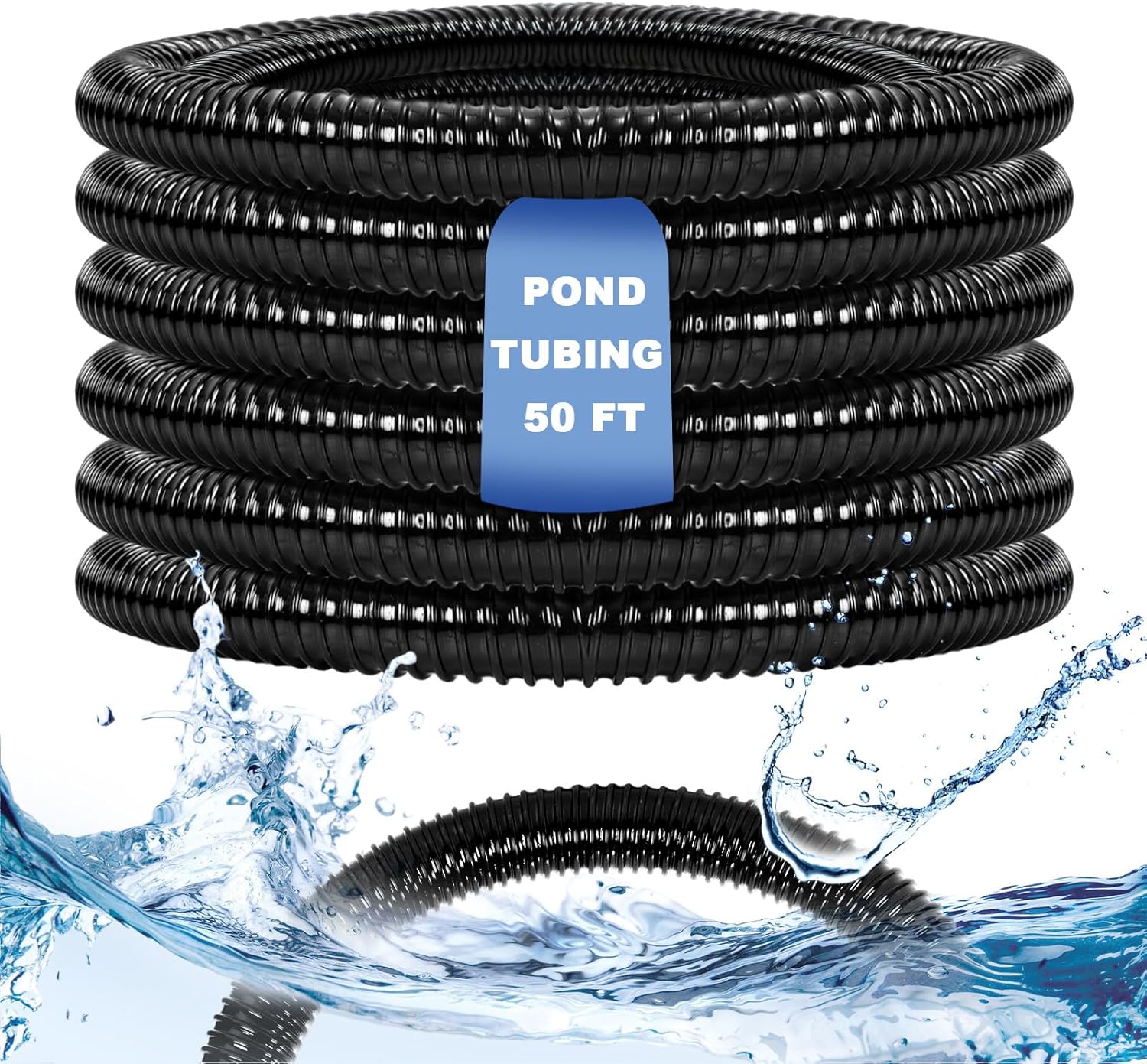 Flexible 50 ft Pond Pump Tubing for Garden Waterfalls and More