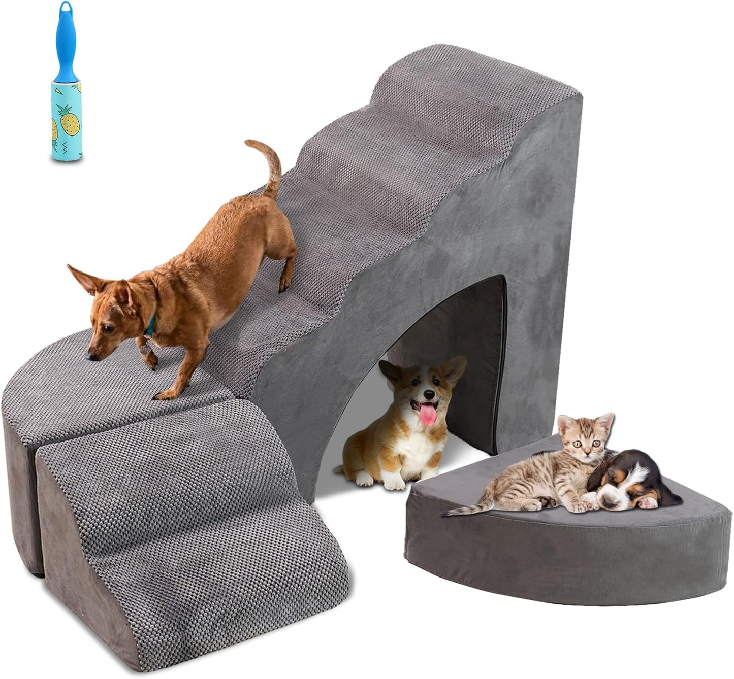 30D Foam Dog Stairs for High Beds - Sturdy Pet Steps for Dogs