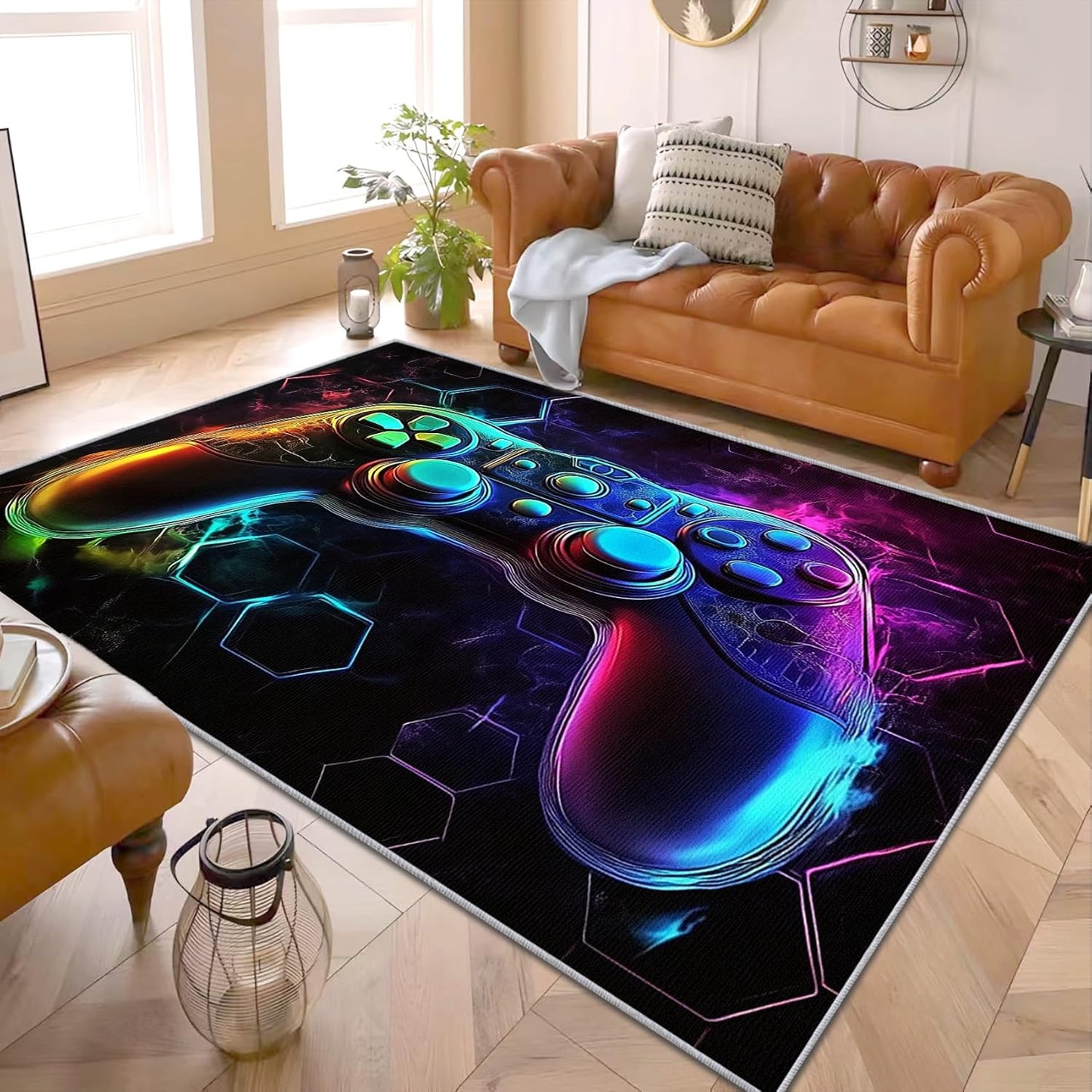 Colorful Gaming Rug - Stylish Gamer Decor!
