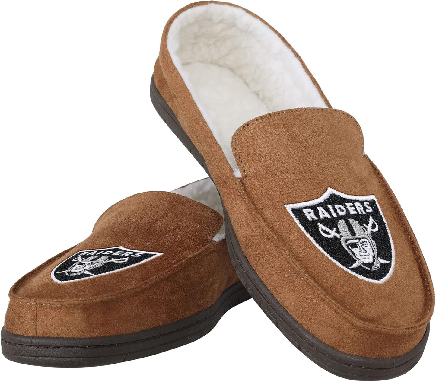 FOCO Mens NFL Team Logo Moccasin Slippers for Ultimate Comfort