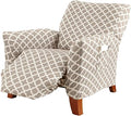 Printed Twill Recliner Slipcover - One Piece Stretch, Beige