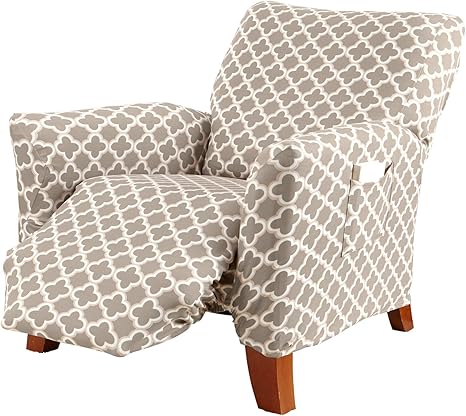 Great Bay Home Printed Twill Recliner Slipcover for Living Room