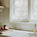 Privacy Window Film with Textured Leaded Glass Pattern - Stylish Day