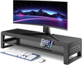 2-Tier Metal Monitor Stand Laptop Desk Shelf - USB Hub & PD Charging