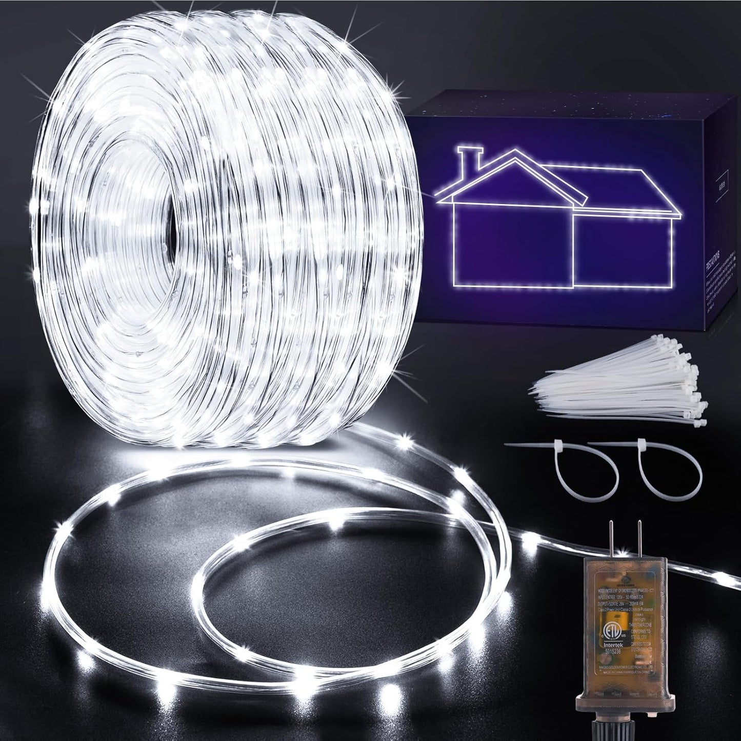 328FT 1000LED Rope Lights for Outdoor and Indoor Decoration