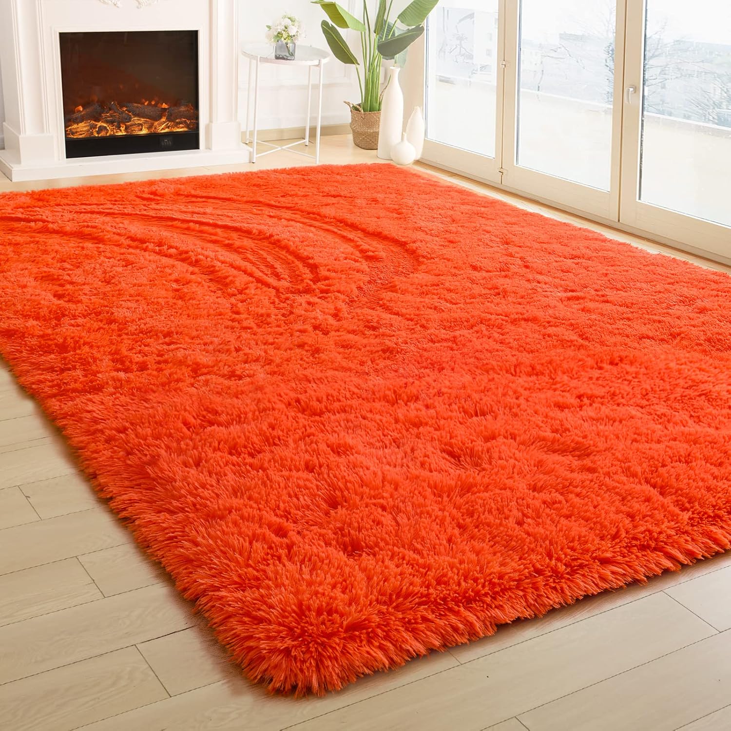 Soft Modern Indoor Shaggy Area Rug for Bedroom and Living Room