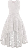 Girls Floral Lace Swing Dress Knee Length - Vintage Party Dress