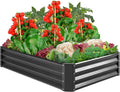 Raised Garden Bed 6x3x1ft Metal Planter - Durable Outdoor Box