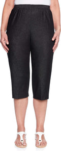 Alfred Dunner Women's All Around Elastic Waist Denim Capris Pants