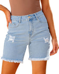 luvamia High Waisted Jean Shorts for Women - Trendy Distressed Fit
