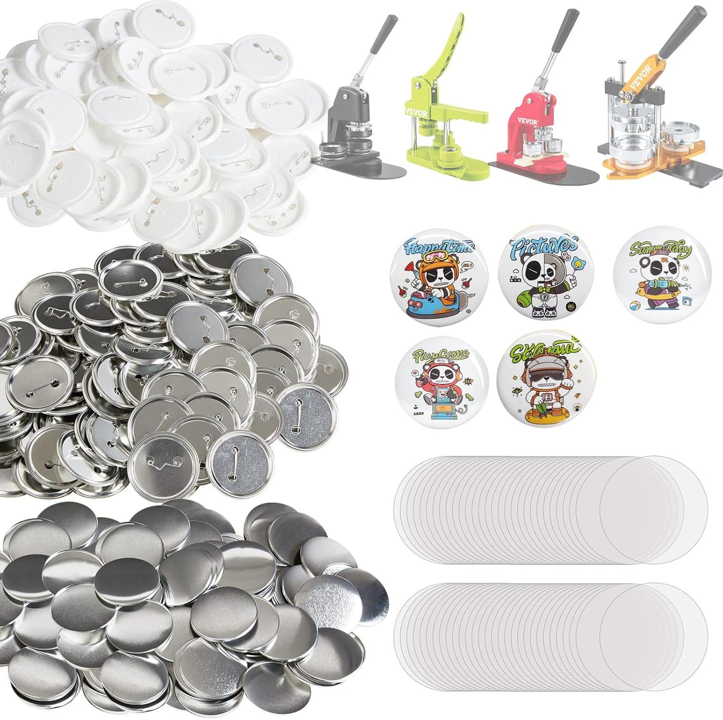 DIY Round Button Badge Parts for Crafting 500 Sets of Fun