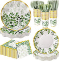Sage Green Party Supplies 350 Pc Tableware Set - Stylish Event Kit