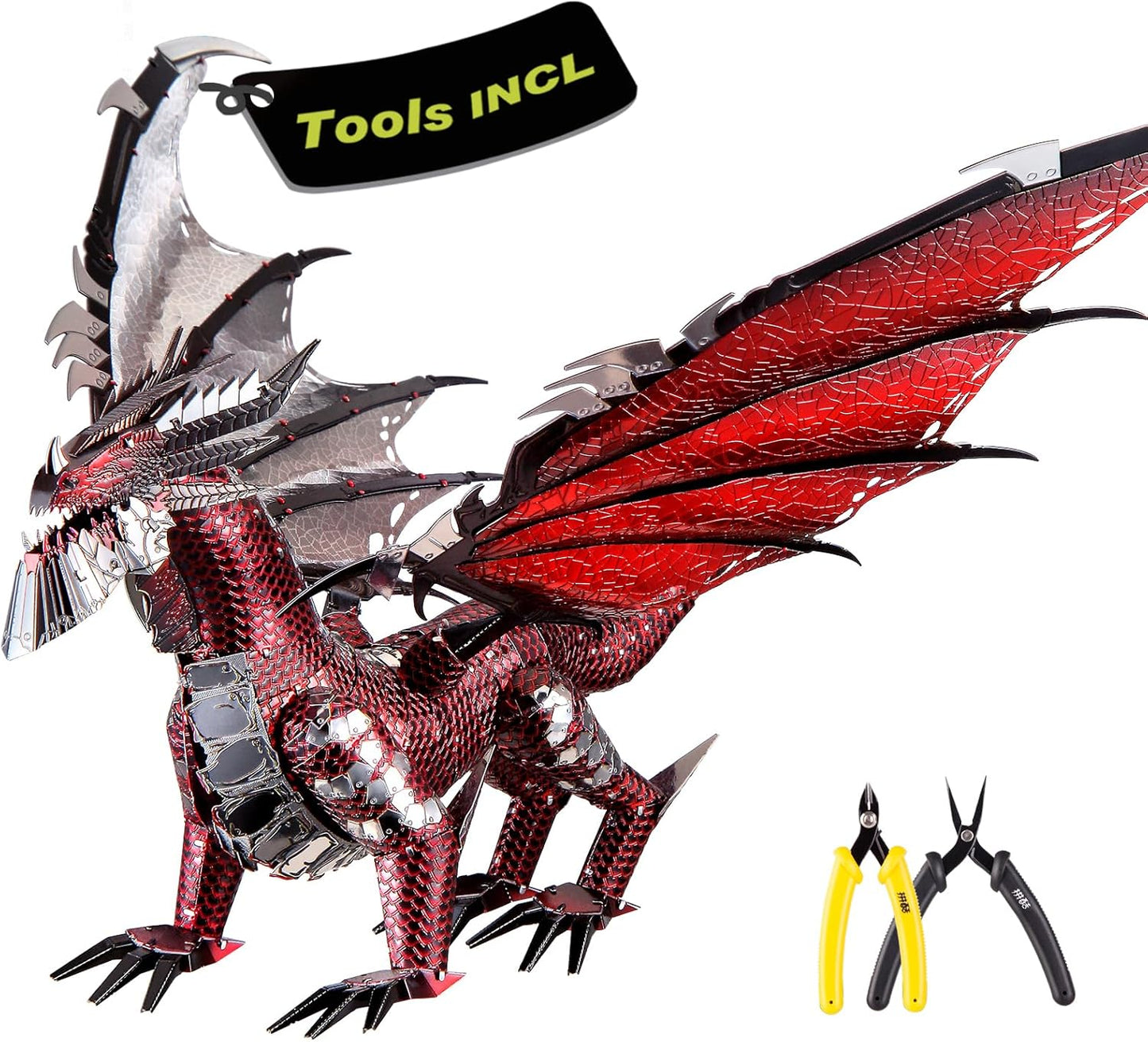 Piececool Black Dragon King 3D Metal Model Kit for Family Fun